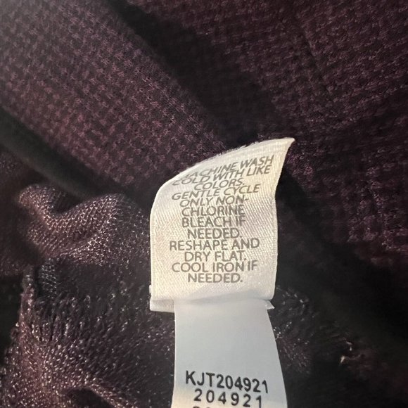 J. Jill Wearever Collection Open Front Cardigan Purple Houndstooth Sz M Pockets - Picture 6 of 7